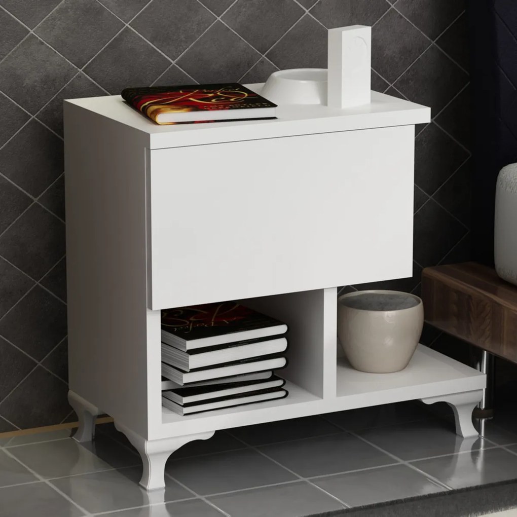 Stolik nocny Cast White