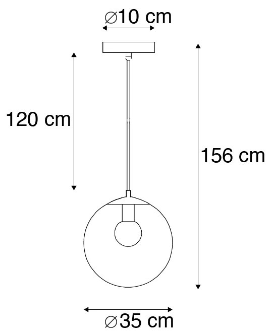 Nowoczesna lampa wisząca szara 35cm - Pallon ArtDeco Oswietlenie wewnetrzne