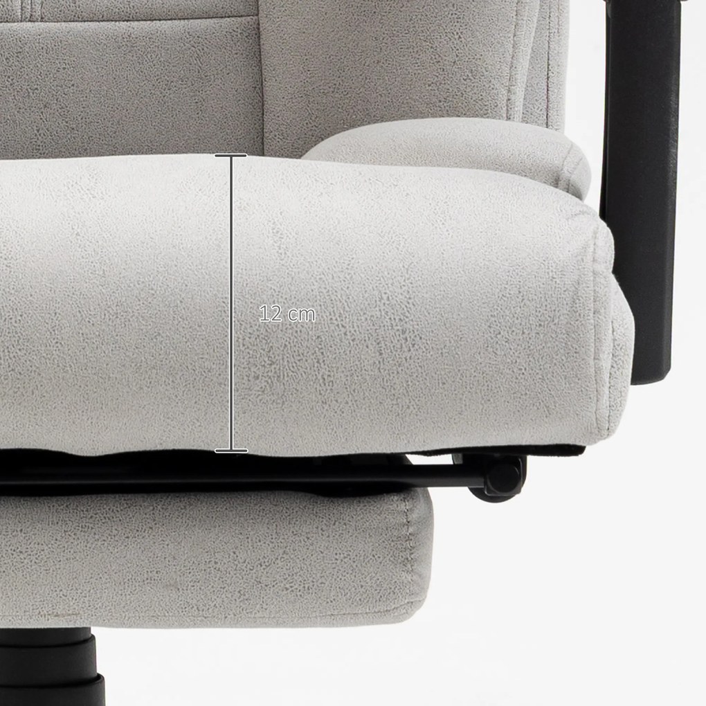 Vinsetto Fotel biurowy z masażerem regulowane siedzisko funkcja masażu jasnoszary | Aosom PL