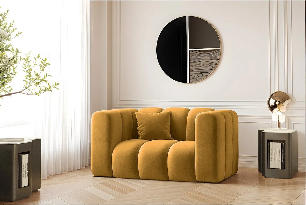 Fotel Grand, tkanina Salvador, Żółty