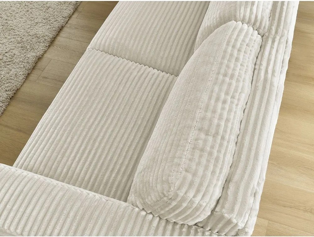 Beżowa sztruksowa rozkładana sofa do spania 240 cm Hugo – Bobochic Paris