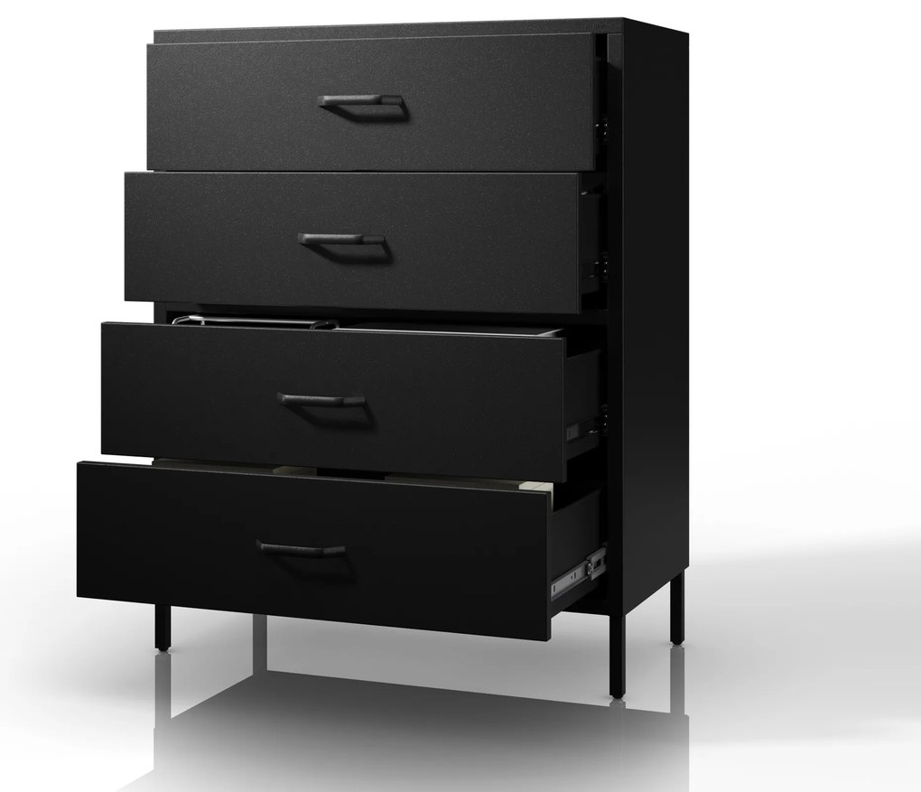 Komoda szafka metalowa czarna Modern CARLA 800 x 1015 x 400 mm