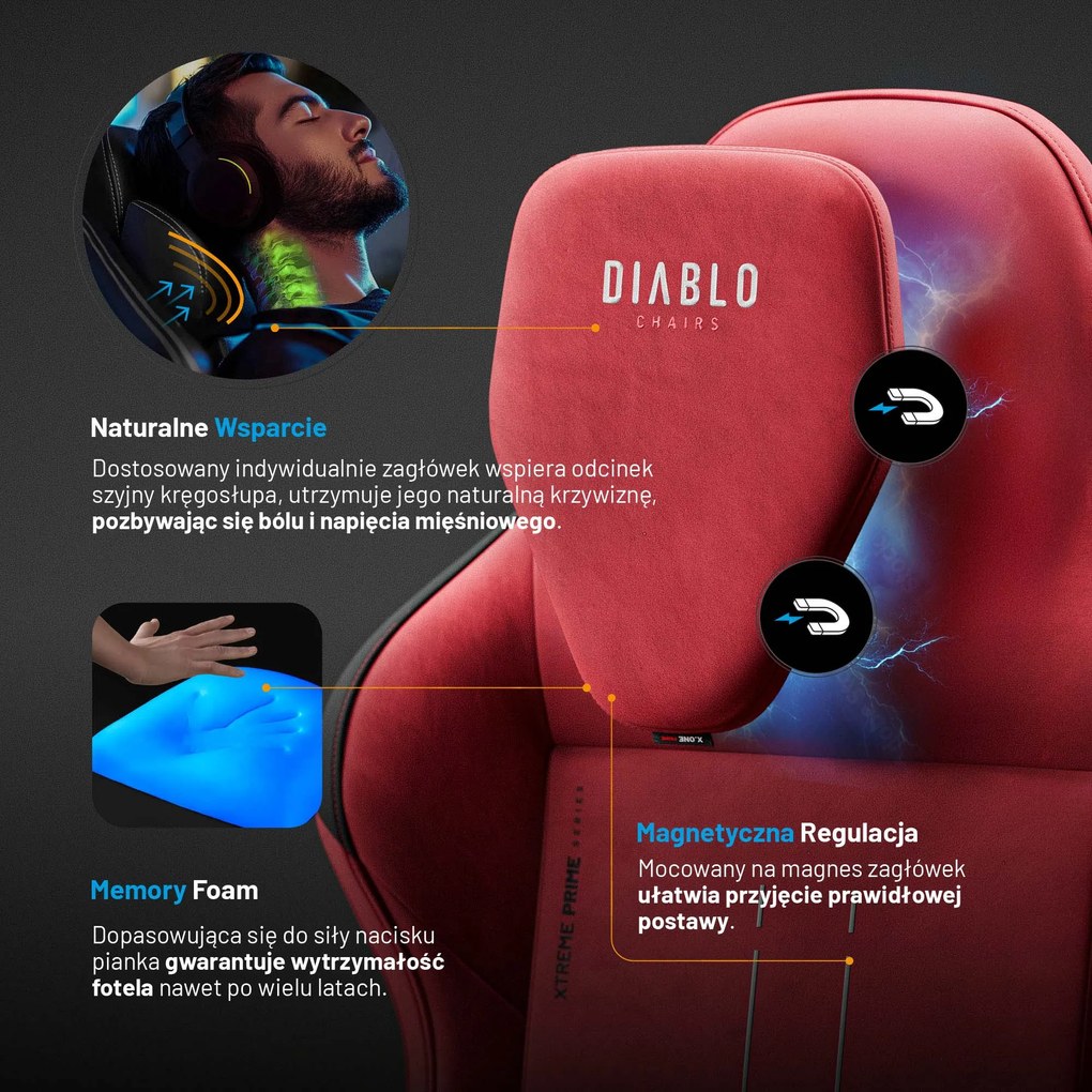 Fotel Diablo X.One Prime, Bloody Mary, Normal Size