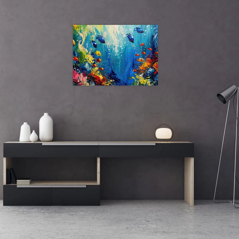 Obraz - Malowanie podwodnego świata (70x50 cm)