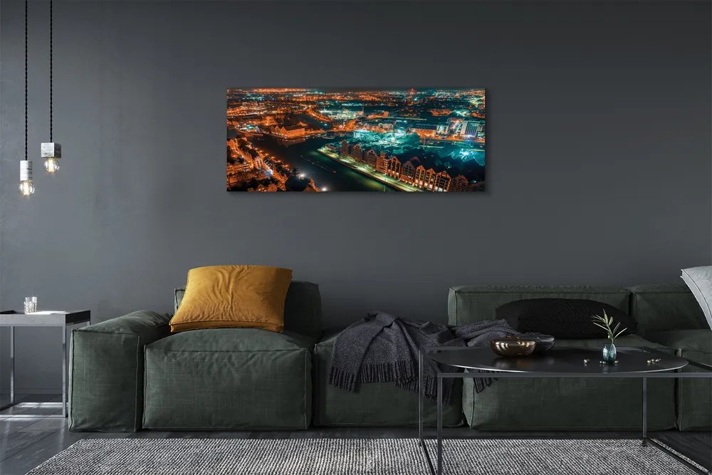 Zdjęcie na płótnie Nocna Panorama nad Motławą