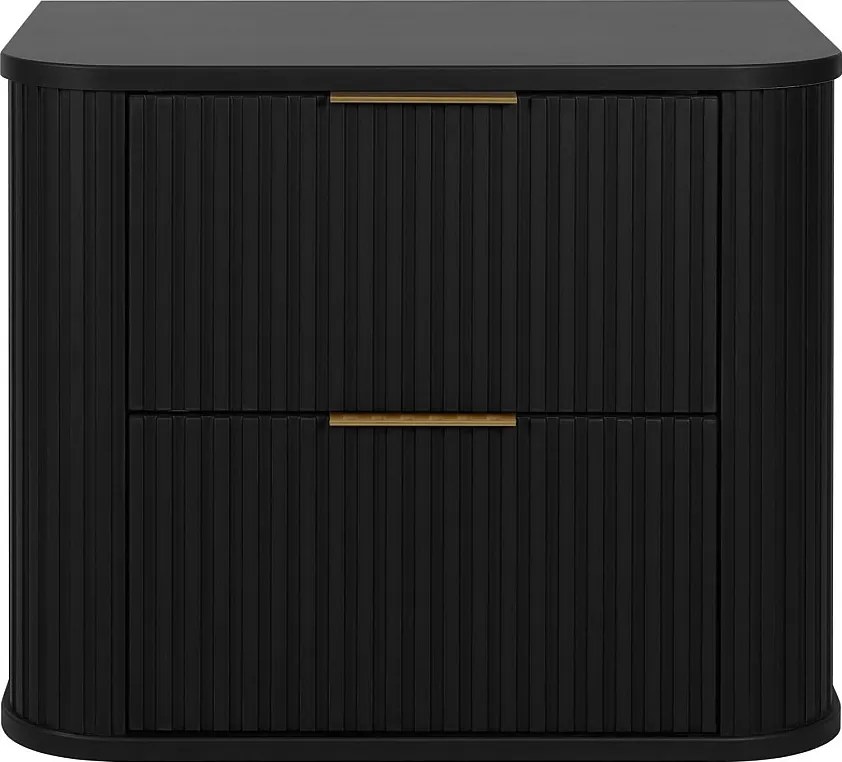 Szafka łazienkowa, matowa czerń, złoty uchwyt, 41,5 x 60 x 51,7 cm