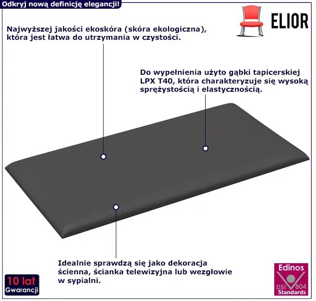 Szare panele ścienne z ekoskóry D1-D36