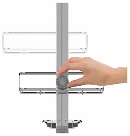 Simplehuman Regulowany uchwyt prysznicowy zpółkami