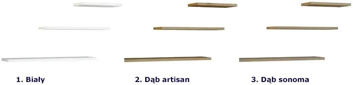 Komplet 3 półek nad biurko dąb artisan - Miltos