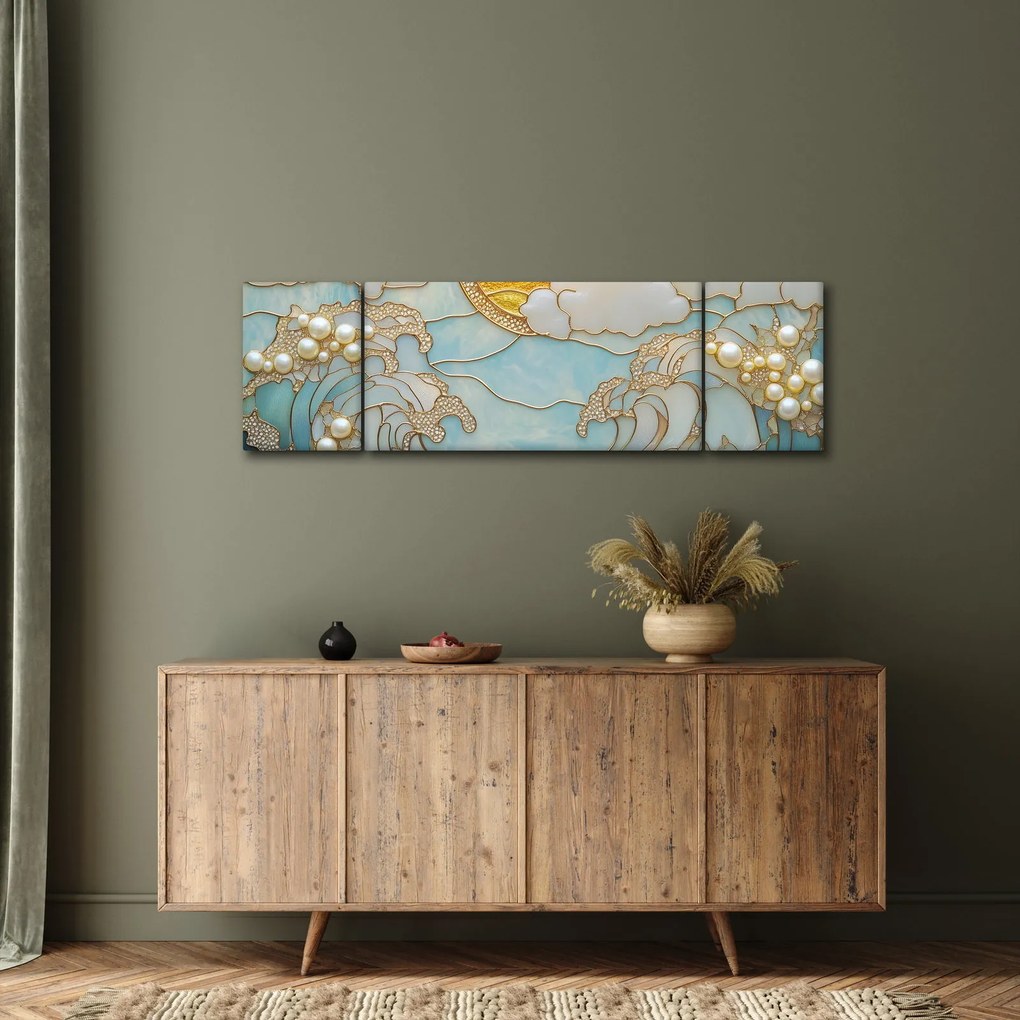 Obraz - 3D perły w oceanie (170x50 cm)