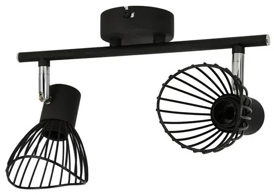 Czarna podwójna lampa sufitowa w stylu loft - V170 Geda