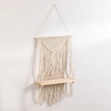 Tapicerka Z Półką Ścienną Z Bawełny I Drewna Sosnowego Elizama A - Sklum