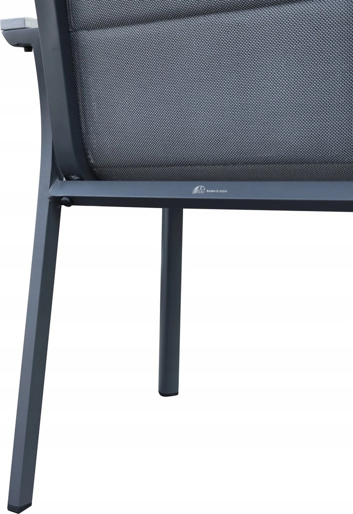 Krzesło Ogrodowe Grafit 56x65x88 cm Szara Szybkoschnąca Tkanina Nowoczesny