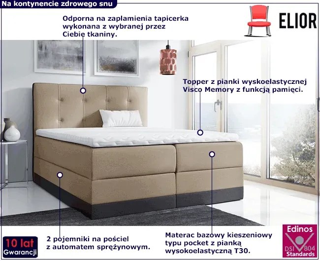 Łóżko kontynentalne 120x200 A9-S26