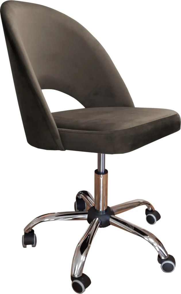 Fotel obrotowy POLO tkanina Welur krzesło biurowe ergonomiczne do biurka : Kolor Stelaża - Chrom, Kolor tkaniny - VELVET - MG05, Typ siedziska - Siedzisko obrotowe 360°, Typ tkaniny - Velvet