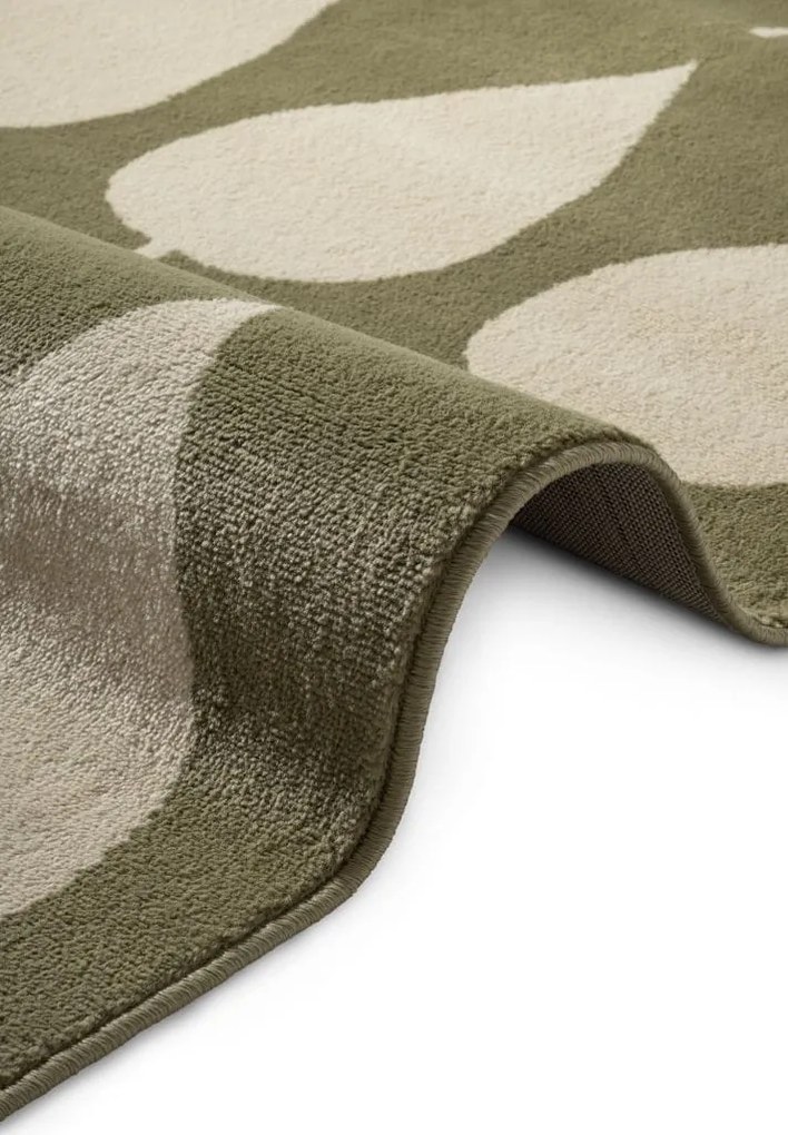 Dywan dziecięcy Adventures – Kremowe Listki na zielonym tle 160 cm x 235 cm Atest Oeko-Tex