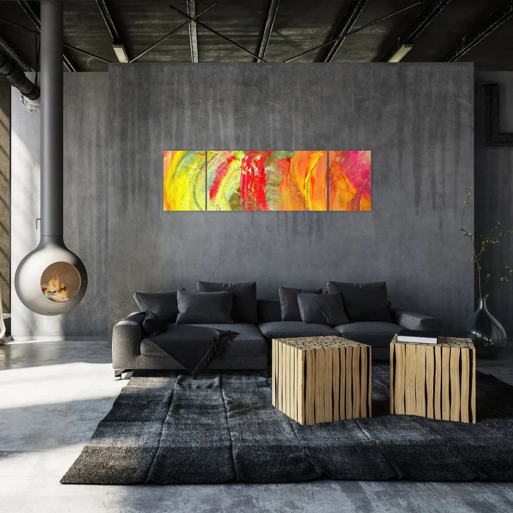 Obraz abstrakcji - malarstwo (170x50 cm)