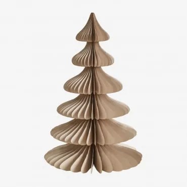 Choinka Z Papieru Navira Beżowy Len Ze Złotym Wykończeniem & ↑45 Cm - Sklum