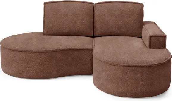 Narożnik MOLLY Prawostronny bez funkcji spania, wolnostojący tkanina ABRIAMO 12 Miedziany