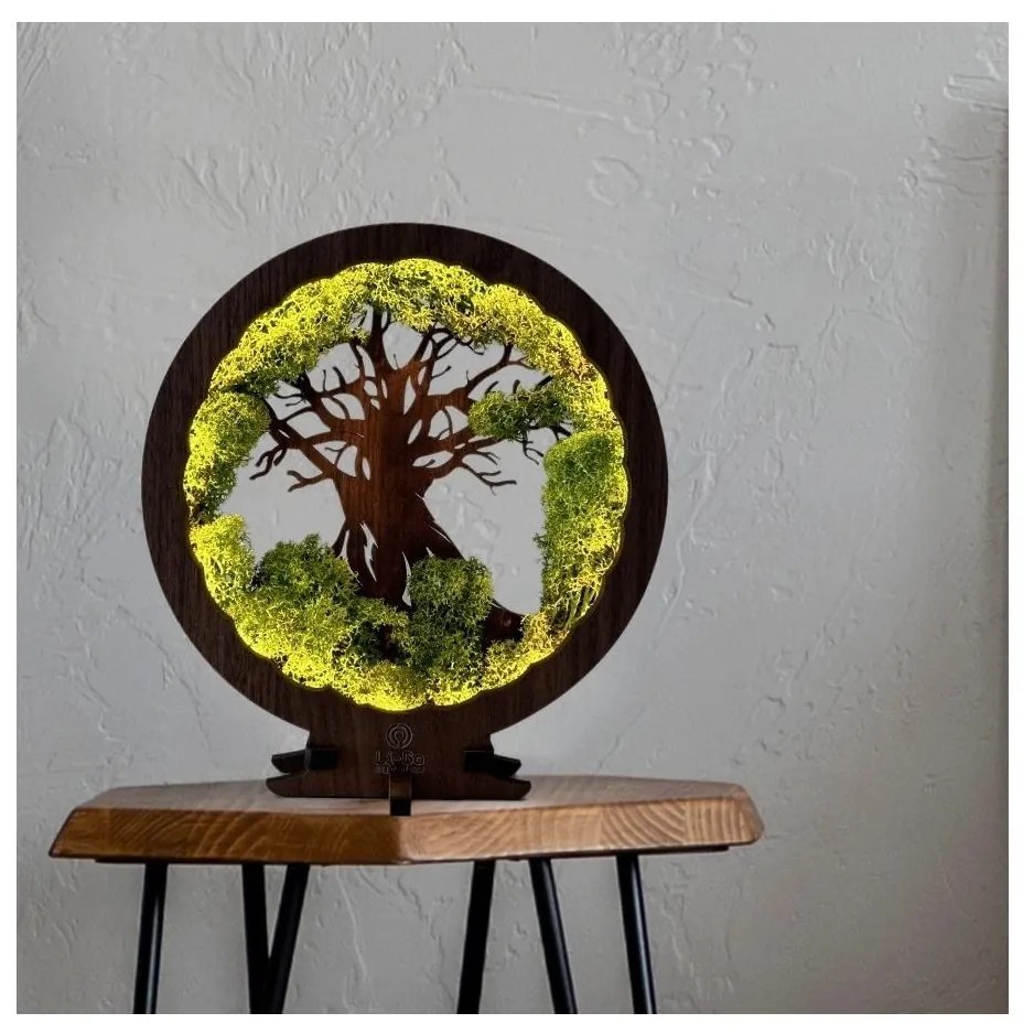 Li-Go 23604/DUB2 - Ściemnialna dekoracyjna lampa stołowa LED/12W/230V 20x22 cm dąb