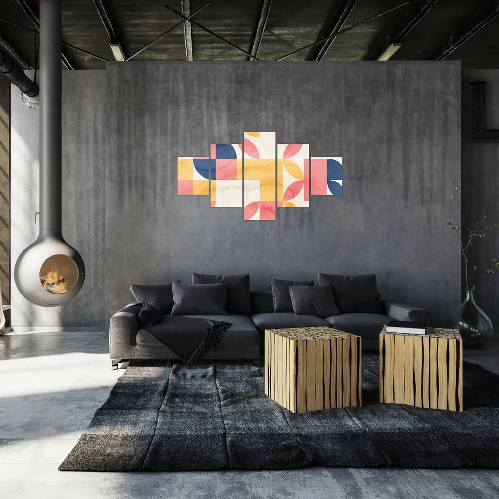 Obraz - Abstrakcja z wzorami retro (125x70 cm)