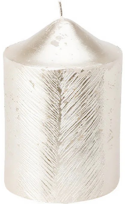 Świeca ozdobna z metalicznym wzorem, 7 x 10 cm