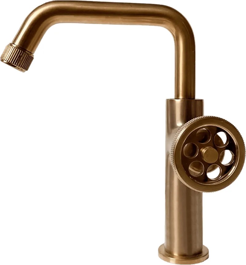 Indus bateria umywalkowa niskie wykonanie szczotkowana miedź - Essebagno