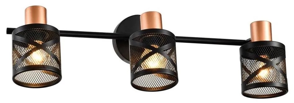 Prezent 75469 - Kinkiet punktowy ANTARES 3xE14/40W/230V czarny/miedziany