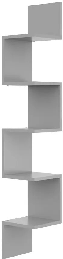 Szara narożna półka ścienna na książki T5-P11