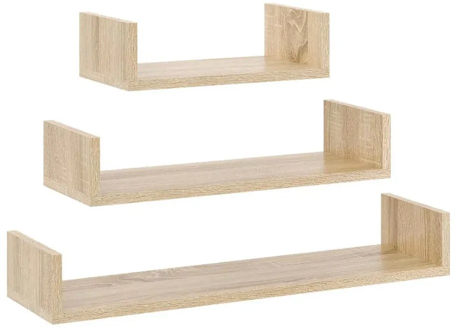 Zestaw Półek Ściennych W Kolorze Dąb Biały G9-M79