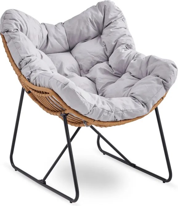 Fotel Wypoczynkowy Ogrodowy FIN na Płozach Szary Nowoczesny