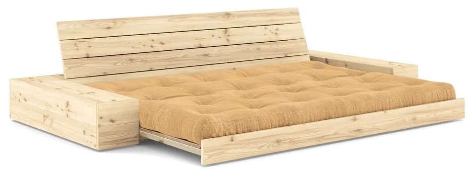 Jasnobrązowa sztruksowa rozkładana sofa 244 cm Base – Karup Design
