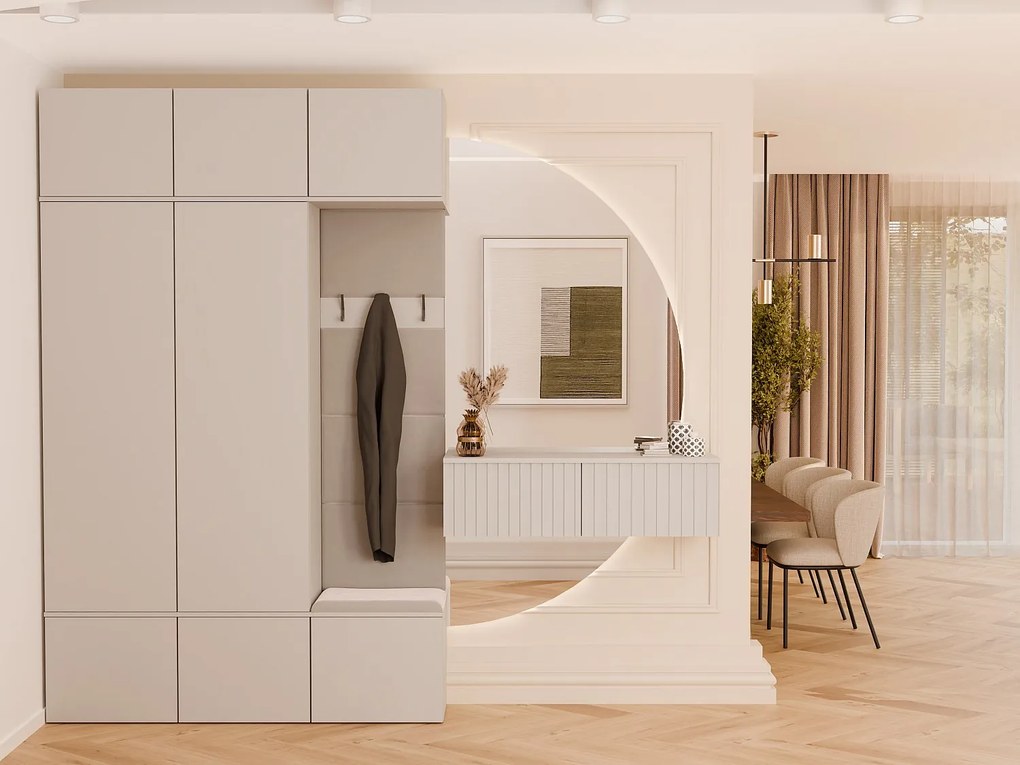 Garderoba HAGA III | Kaszmir  | 150x35x238  | Szafa + Wieszak + Szafki