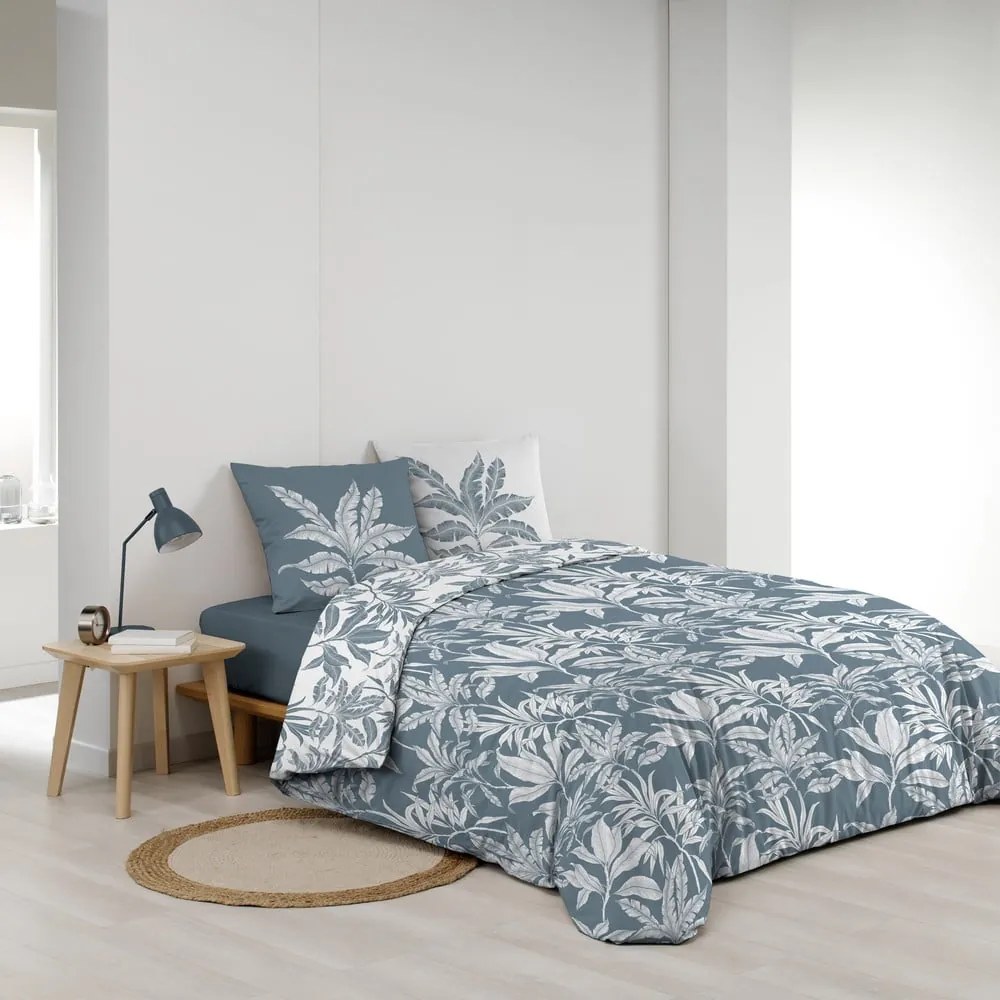 Biało-niebieska bawełniana pościel dwuosobowa 240x220 cm Hera – douceur d'intérieur