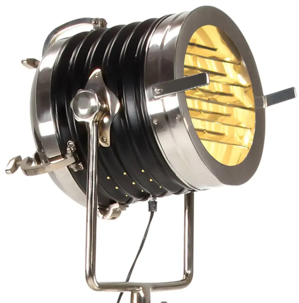 Czarna retro lampa podłogowa regulowana R4-A64