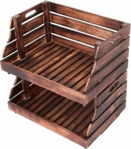 Zestaw skrzynek do układania w stosy DIVERO vintage - 2 sztu