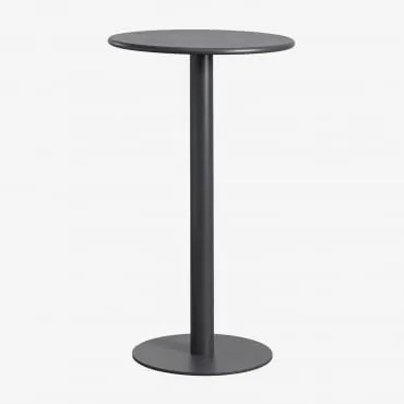 Wysoki Okrągły Stół Ogrodowy Ø60 Cm Z Żelaza Mizzi Grafitowa Szarość - Sklum