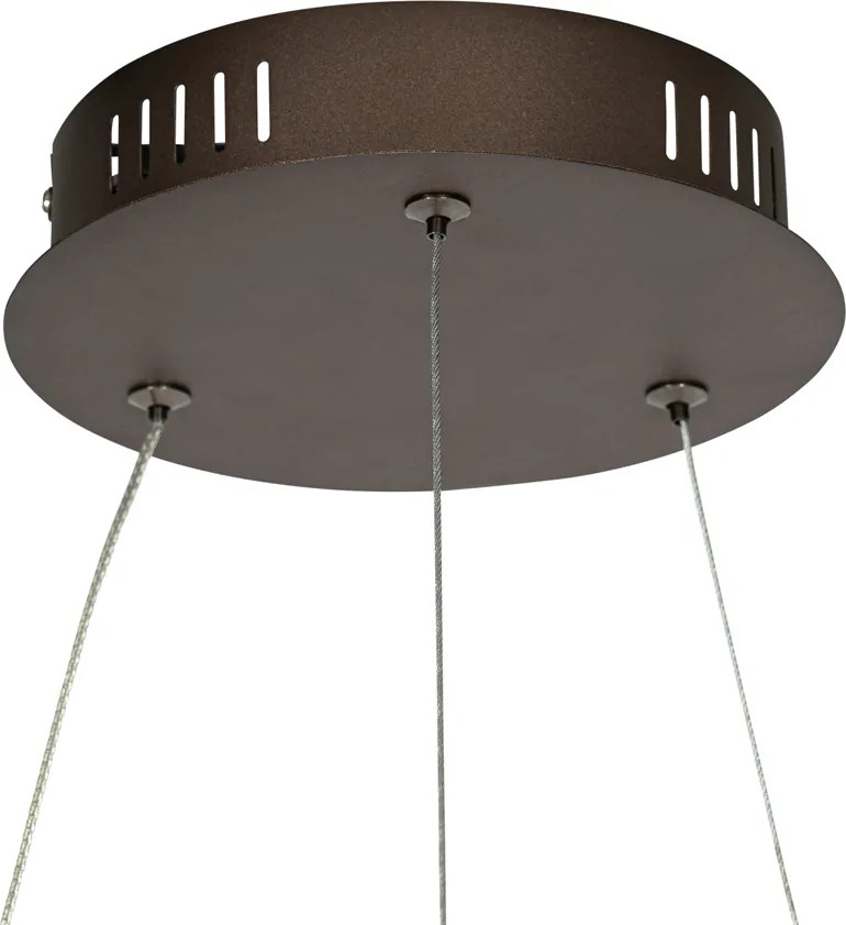 Designerska lampa wisząca brązowa 72 cm z wbudowaną diodą LED z 3-stopniowym ściemniaczem - Rowan