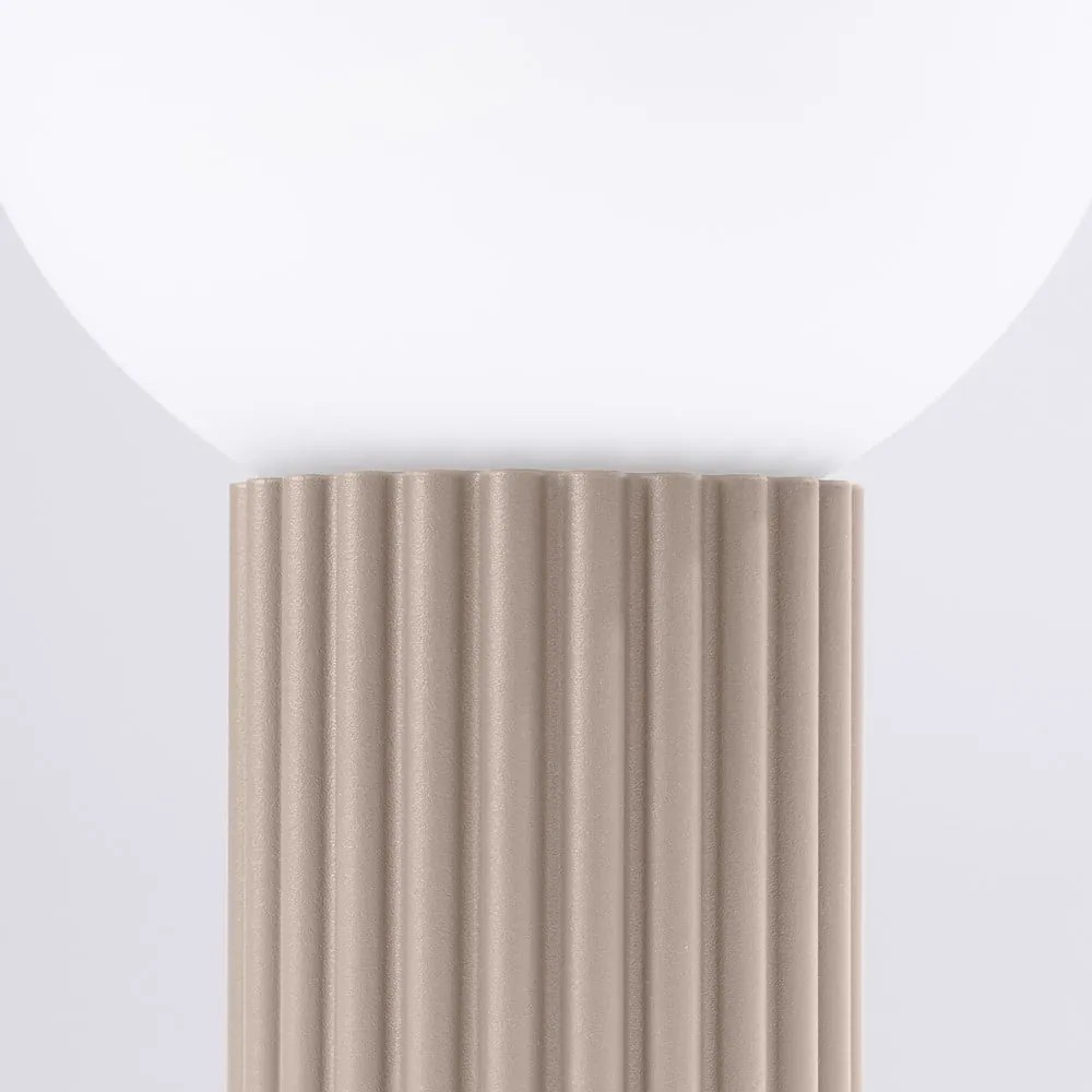 Szarobrązowa lampa stołowa ze szklanym kloszem (wysokość 19 cm) Orbital – Nice Lamps