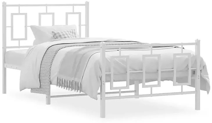 Białe metalowe łózko pojedyncze 90x200 cm T3-L94