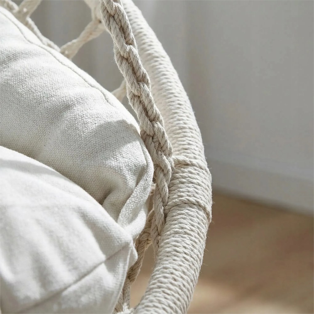 Fotel wiszący Nestio 005, bocianie gniazdo do domu i ogrodu, kolor beżowy