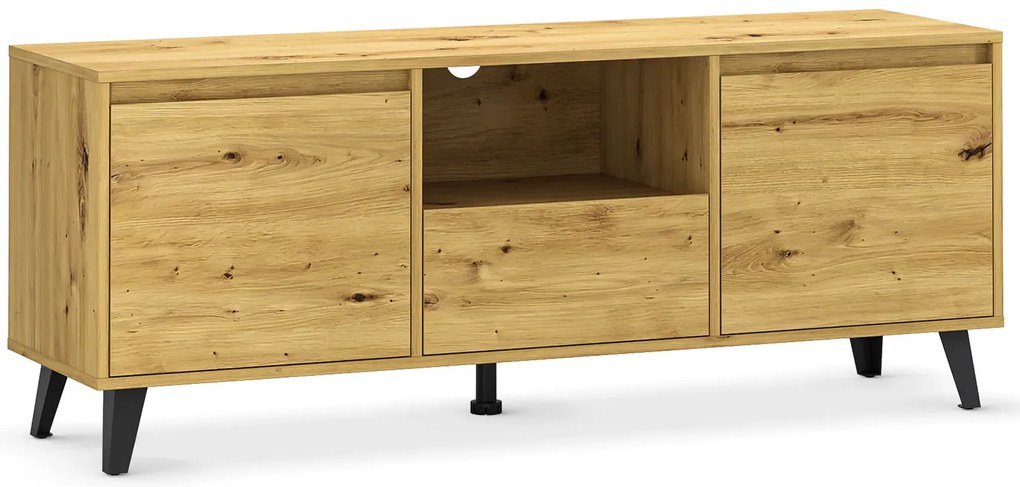 Minimalistyczna szafka pod telewizor z szufladą dąb artisan F8-S84