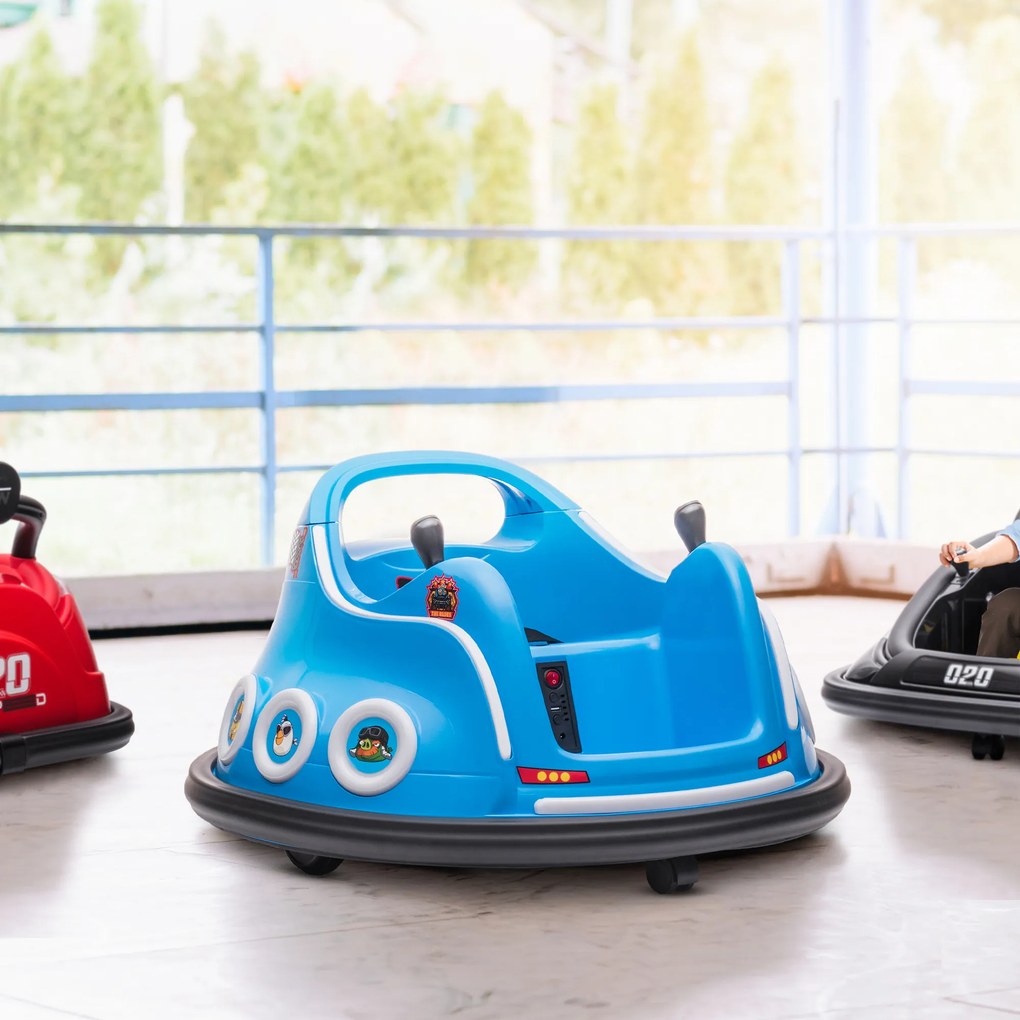 AIYAPLAY Dziecięcy autoscooter, obrót 360°, dla 3-5 lat, z pilotem, muzyką, Niebieski