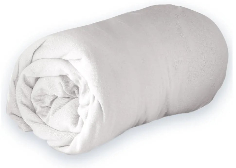 Białe dżerzejowe prześcieradło z gumką 90x190 cm Jersy – douceur d'intérieur