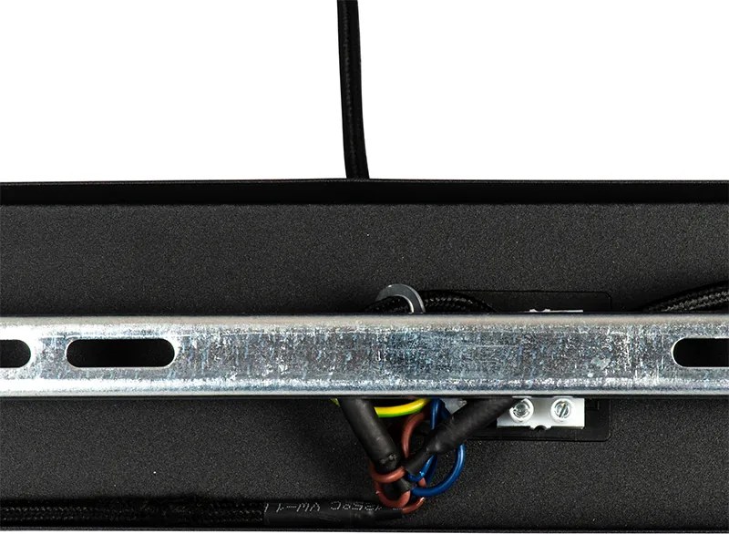 Lampa wisząca w stylu art deco czarna z przydymionym szkłem 3-światłowa - Pallon