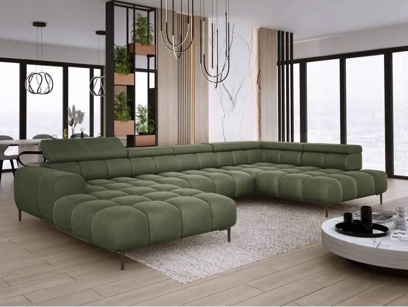 Narożnik PLAZA XL Prawostronny z elektryczną regulacją siedziska Tkanina APHRODITE 12 WERSAL