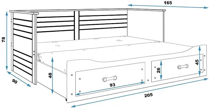 Białe Rozsuwane Łóżko Młodzieżowe 80X200 C7-G91