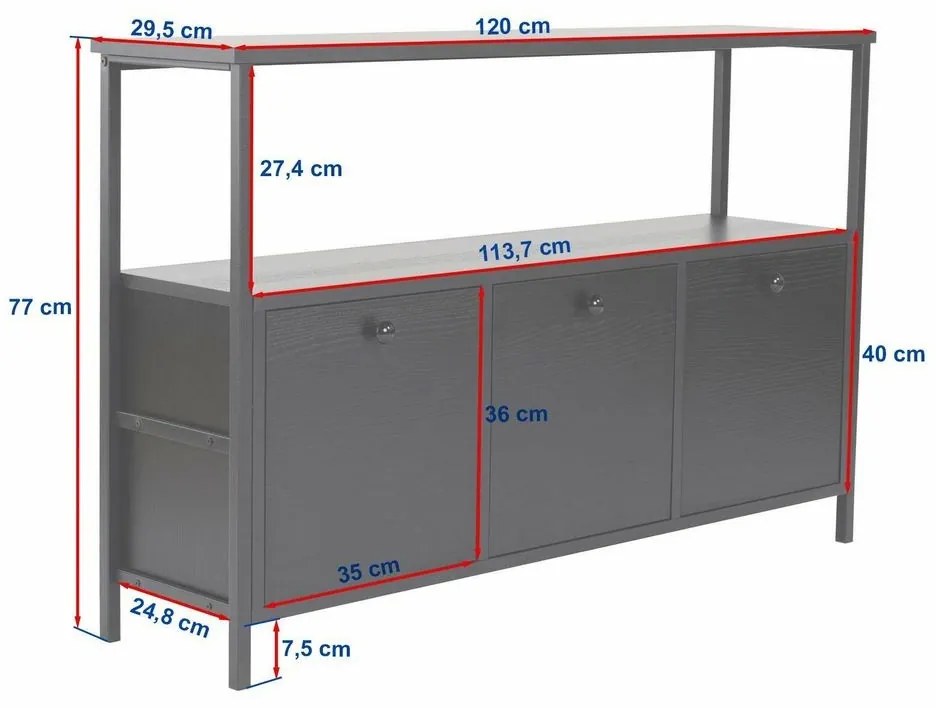 Szafka Solace Atlantic Pine and Black