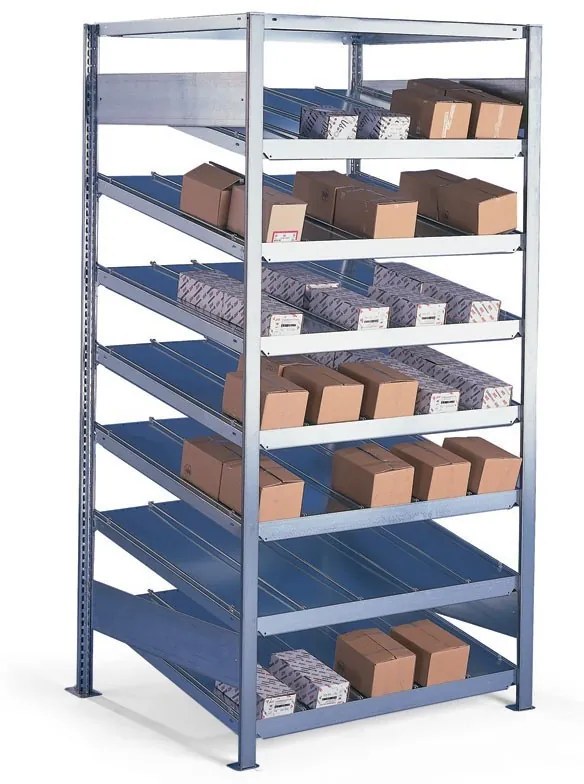 Regały z pochyłymi półkami, 2000x1000x500 mm, podstawowy