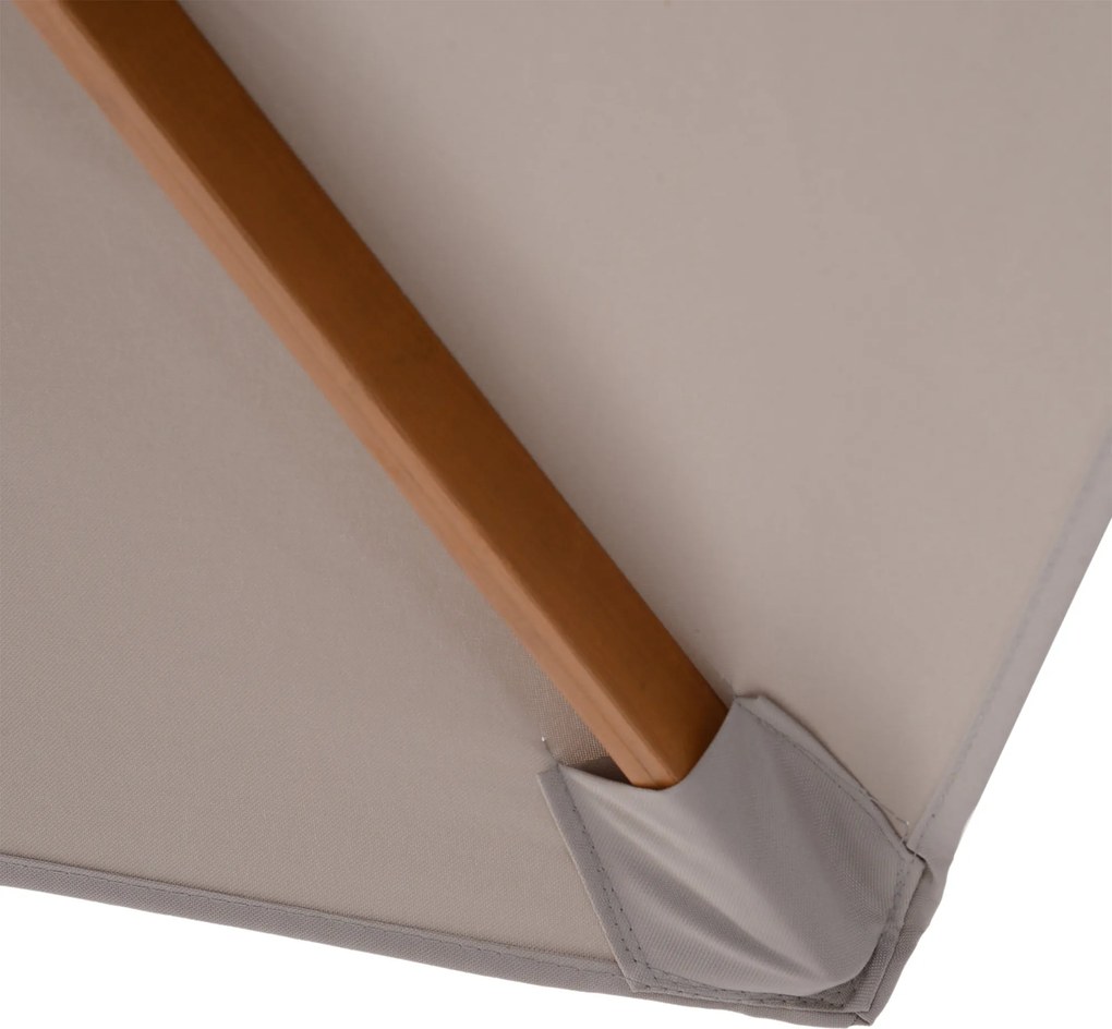 Outsunny Parasol Ogrodowy Zewnętrzny 3-stopniowy Bambus i Poliester 180 ㎡ Szary Ochrona UV Ø25x23m | Aosom PL